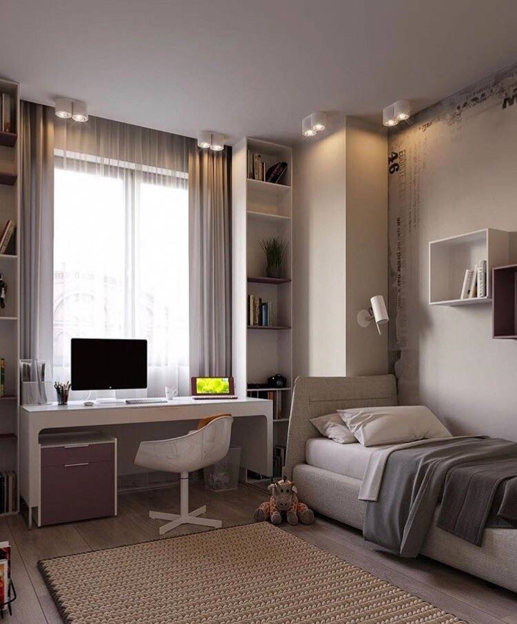 На что обратить внимание при обустройстве маленькой комнаты в общежитии, зонирование и выбор предметов мебели - 28 фото