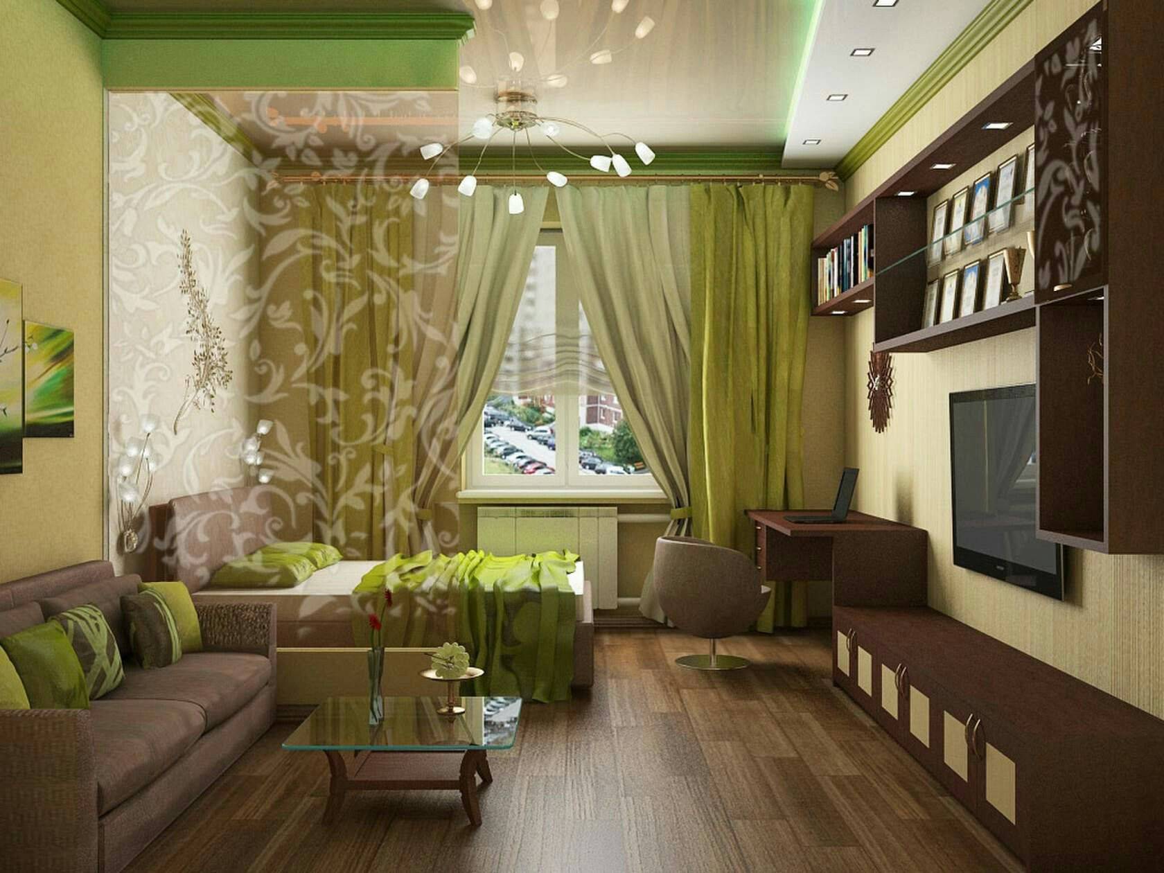 100 лучших идей: шторы зеленого цвета в интерьере на фото