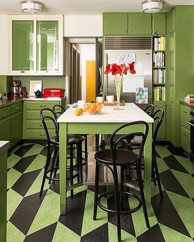 Зеленый цвет для идеальной кухни