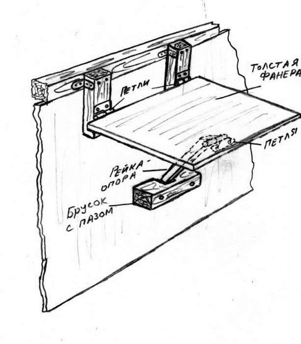 Откидной столик на балкон своими руками чертежи и схемы