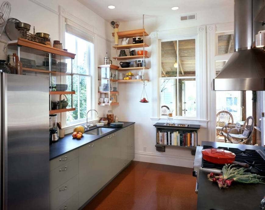 Кухня без верхних шкафов: 75+ функциональных интерьеров для тех, кто устал от кухонной классики