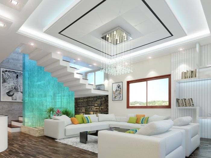 Потолок в гостиной — 120 фото примеров современного стильного дизайна