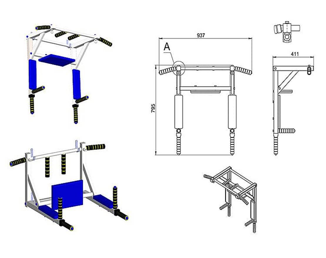 Размеры турника 3 в 1 своими руками чертежи размеры
