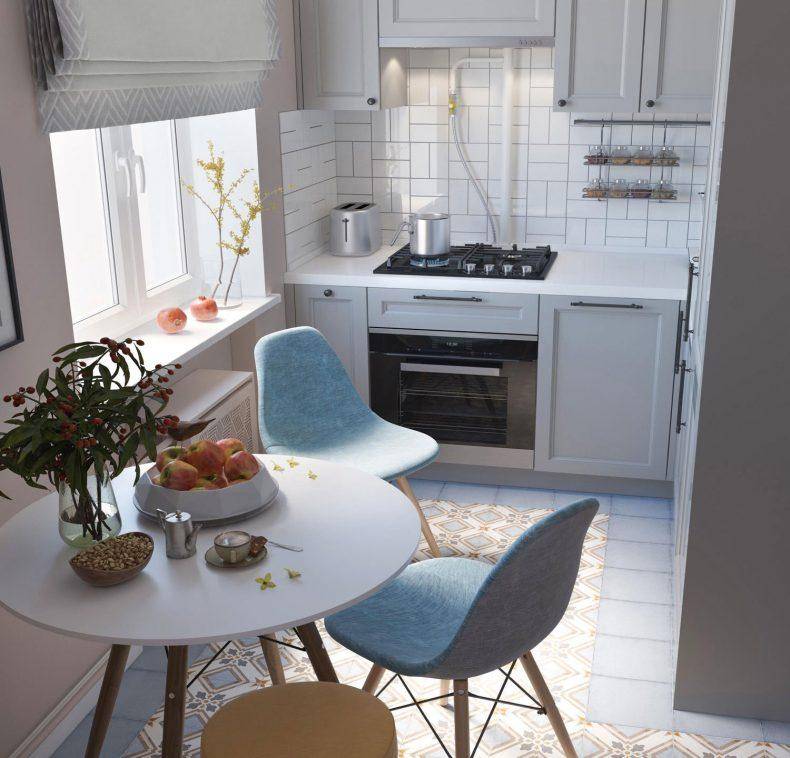 Дизайн малогабаритной кухни с холодильником в хрущевке на 5-6 кв.м. + 190 фото реальных и практичных планировок