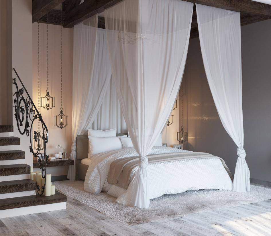 Кровать с балдахином: 90 идей царственной романтики