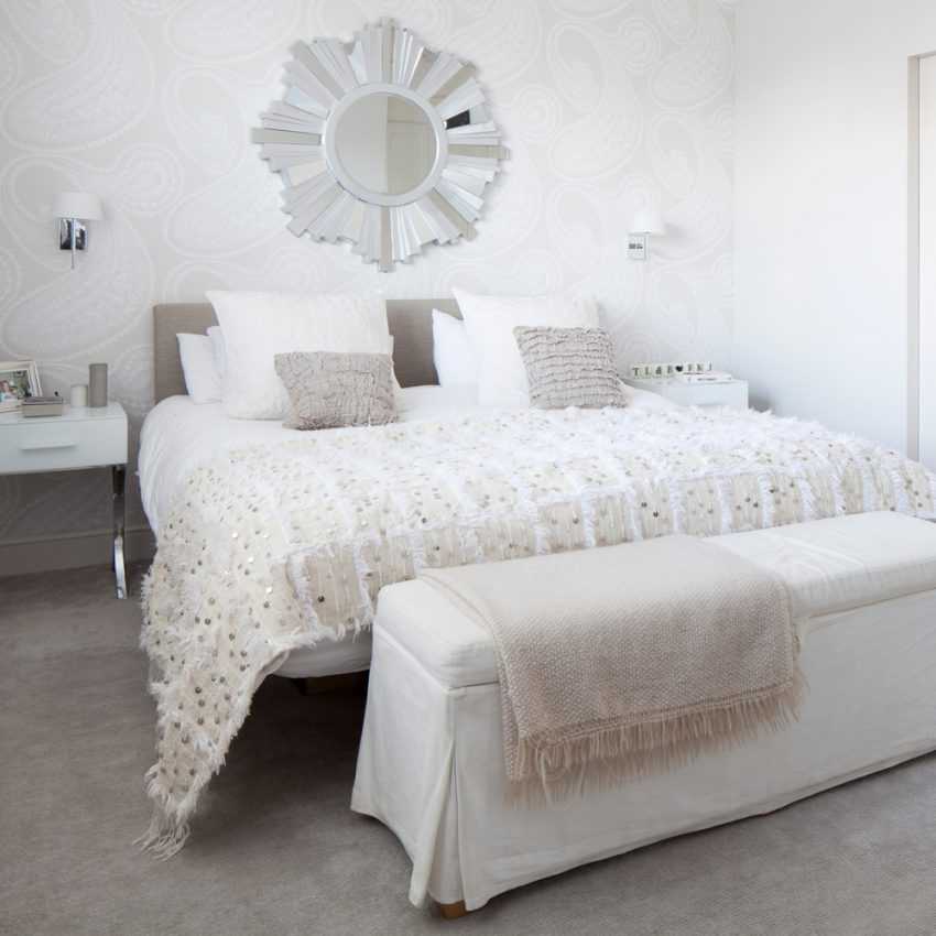 Спальня в белых тонах: фото в интерьере, примеры дизайна
