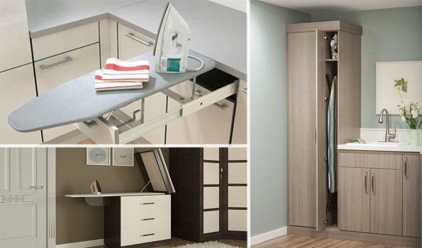Гладильная доска, встроенная в шкаф: 60+ лучших идей для удобства и экономии места в доме