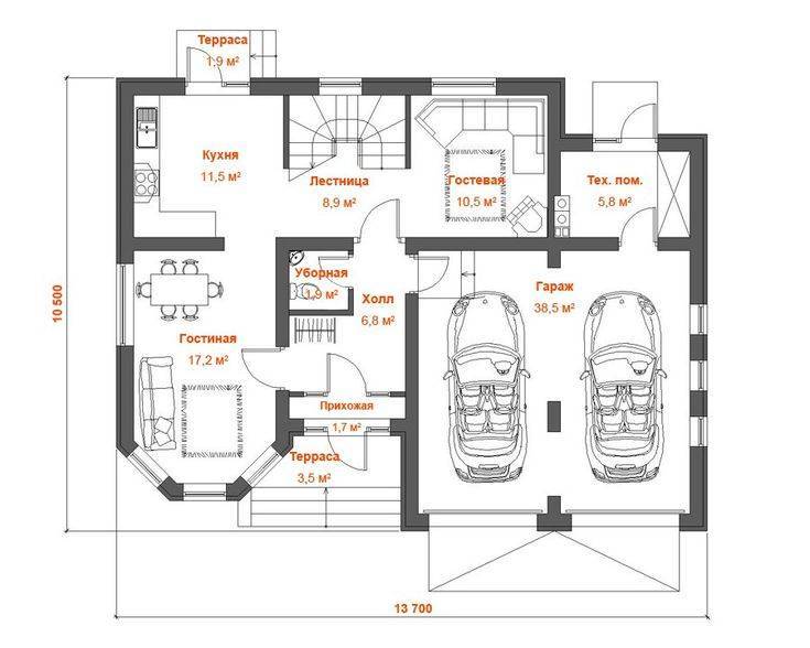 Проект дома с двумя гаражами (100+ фото): выбираем лучшее готовое решение для строительства — дом&стройка