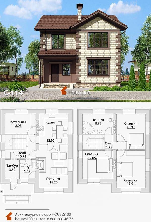 Проекты двухэтажных домов и коттеджей – hd проекты 2-х этажных домов