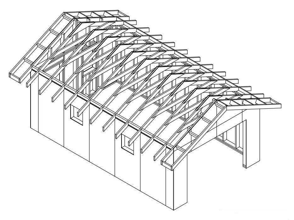 Стропильная система барнхаус чертежи