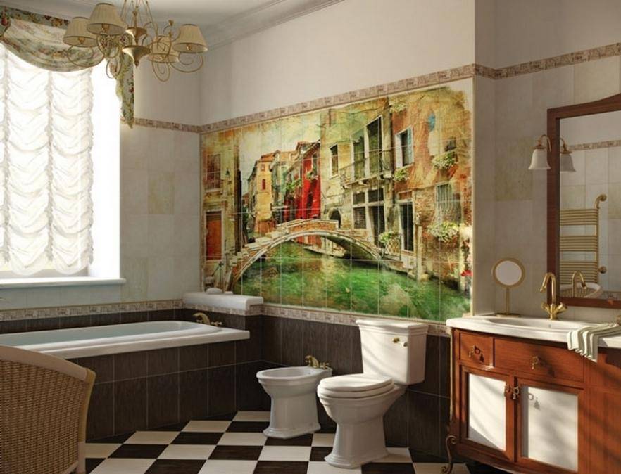 Дизайн плитки в ванной комнате - 100 фото примеров