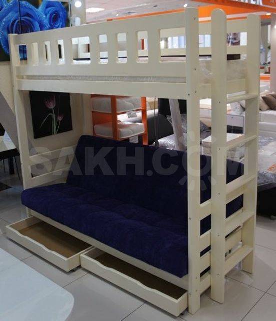 Двухъярусная кровать с диваном: 80+ избранных решений для оптимизации пространства