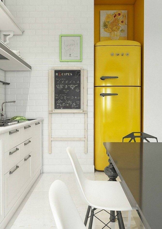 Холодильник на кухне (46 фото): выбираем правильное место