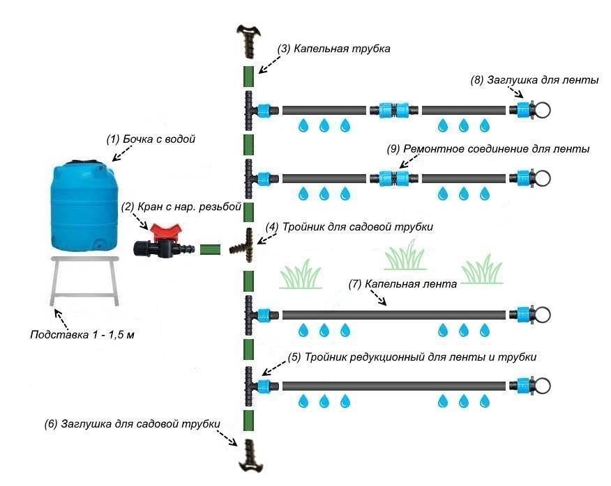 Капельный полив как сделать схема