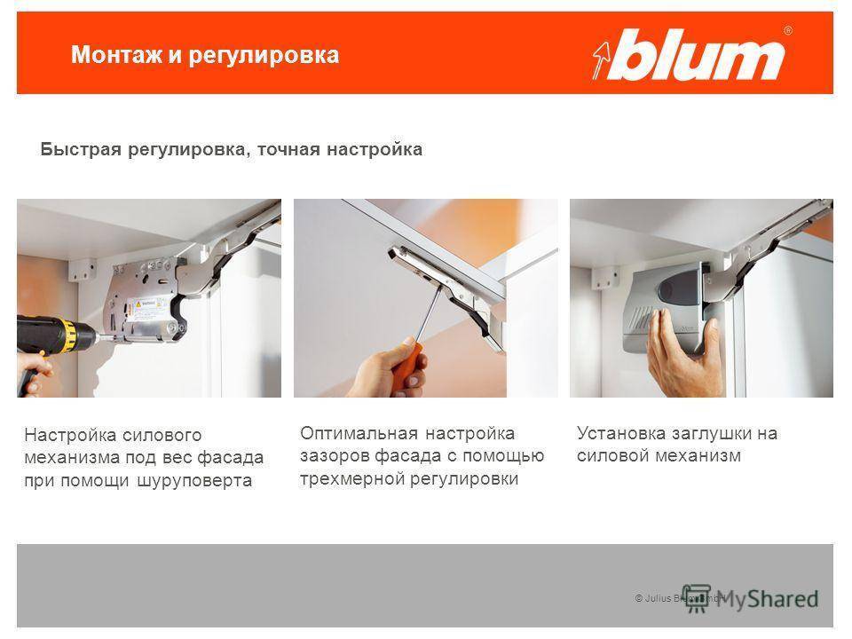 Настройка шкафа. Доводчик BLUMOTION для Blum Aventos hf25. Силовой механизм Aventos HF доводчик. Доводчик Blum регулировка. Blum мебельная фурнитура регулировка доводчика.