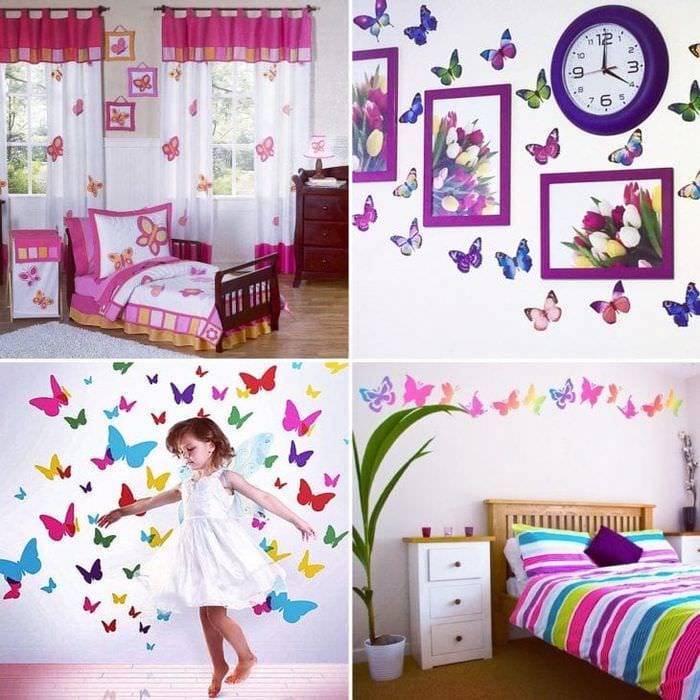 Как красиво наклеить бабочек на стену: композиции и оформление
 - 36 фото