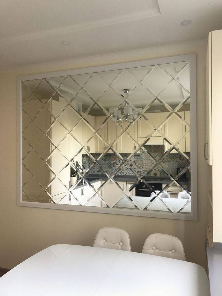 Зеркальное панно на стену: размещение мозаики в интерьере и монтаж своими руками