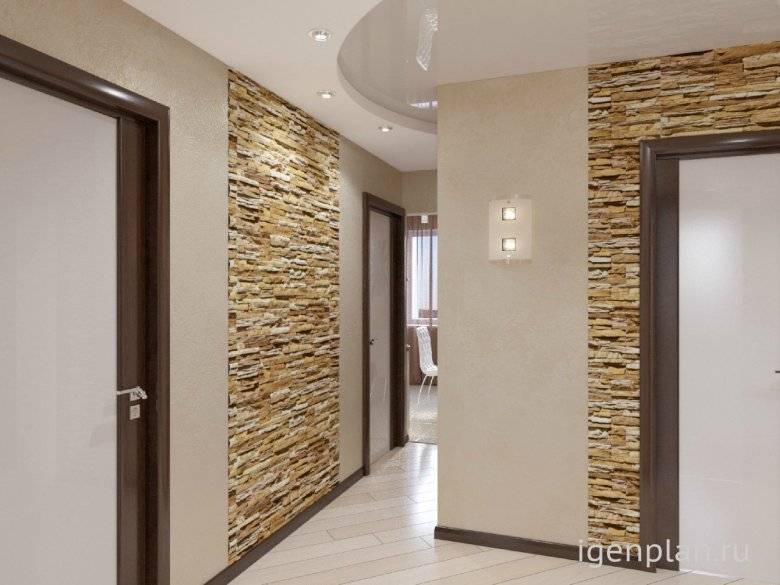 Декоративный камень в коридоре: фото и дизайн интерьера, плюсы и минусы, нюансы внутренней отделки стен при ремонте квартиры, а также как и на что поклеить материал?
