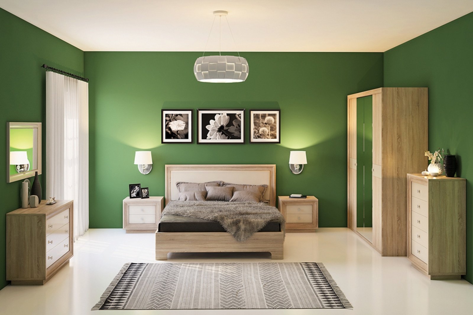 комната в оливковом цвете дизайн фото