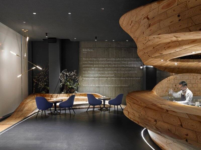 Студия Weijenberg разработала дизайн ресторана из древесины в Тайбэе