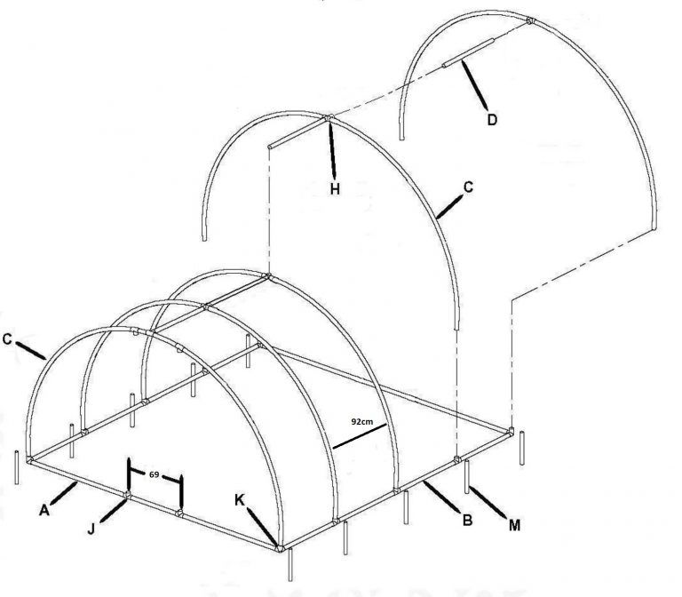 Теплица из поликарбоната своими руками из пластиковых труб чертежи