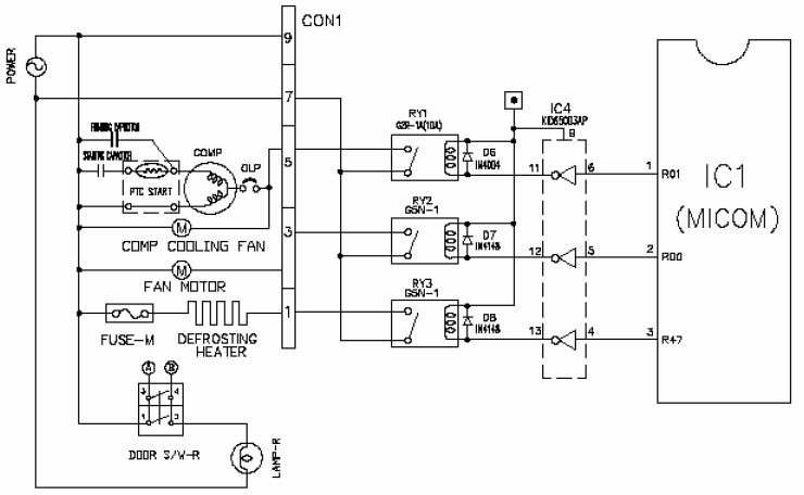 Электрическая схема холодильника самсунг ноу фрост