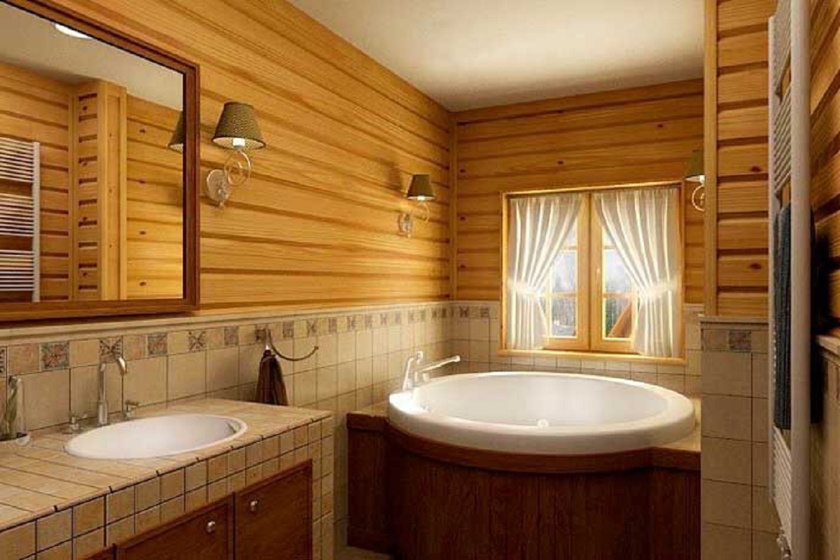 Ванная комната в деревянном доме – без проблем при правильном подходе