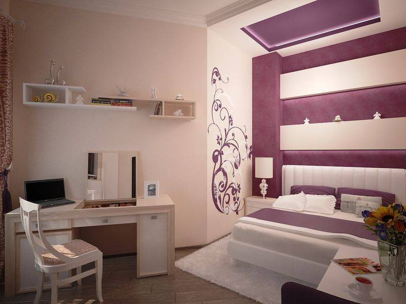 Спальня для девушки - красивых и простых решений в дизайне (71 фото)