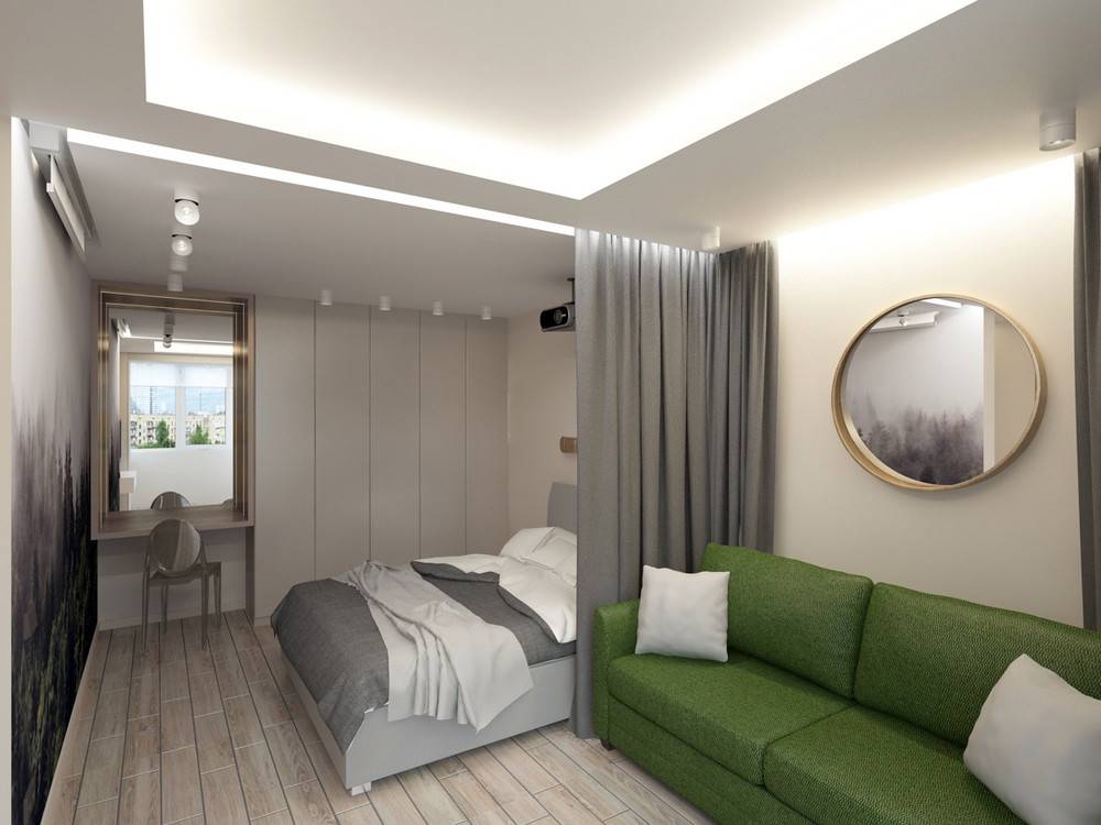 Дизайн 1 комнатной квартиры 40 кв м фото с выделенным спальным
