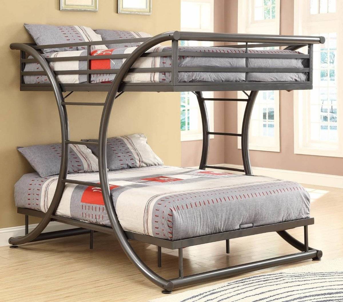 Двухъярусная кровать Gunmetal Full/Full Bunk Bed