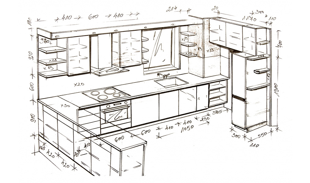 Проект кухни по размерам