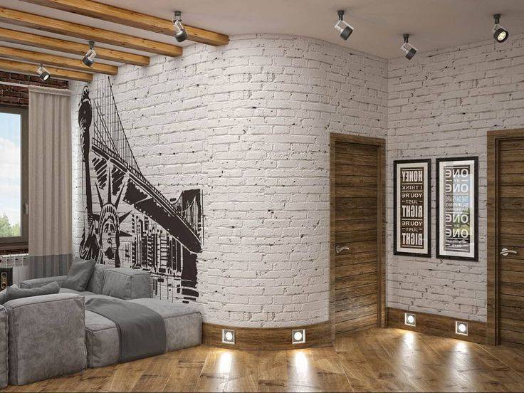 Кирпичная стена в интерьере в зависимости от выбранной стилистики + фото