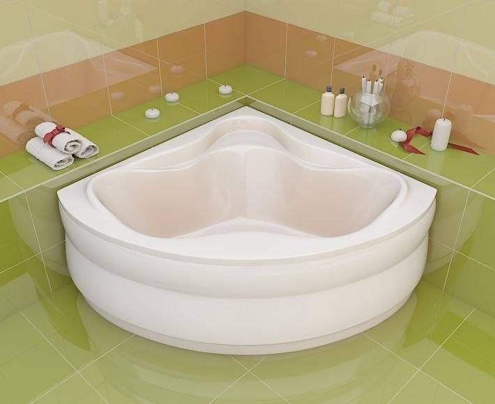 Размеры угловых ванн небольших для комнаты: ширина, глубина и габариты акриловой — виды