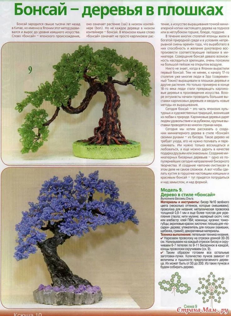 Дерево из бисера - схемы и описание
