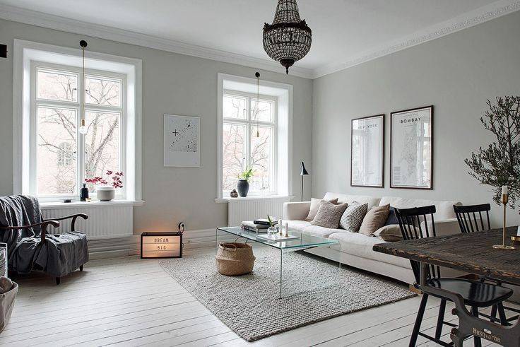 Создаем шведский стиль в интерьере гостиной комнаты