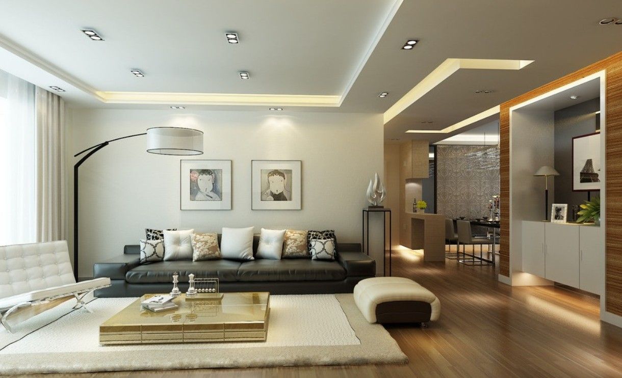 Дизайн освещения в гостиной в современном стиле