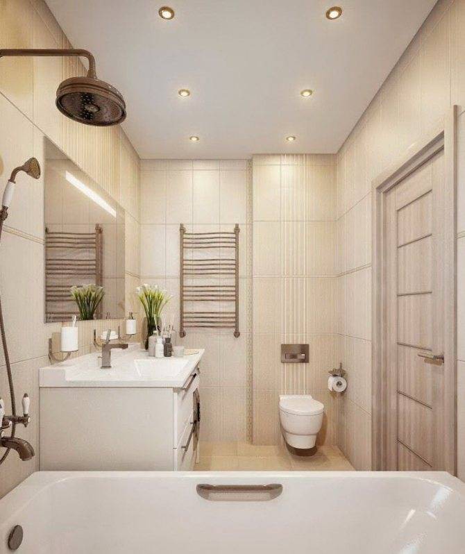 Планировка и дизайн ванной комнаты 6 кв. м
