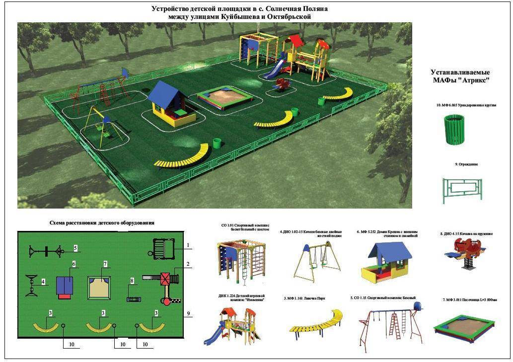 Детская площадка проект чертеж