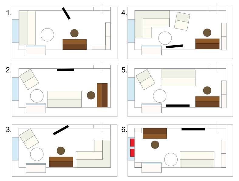 Как правильно расставить мебель в зале, какие варианты и вариации расстановки использовать