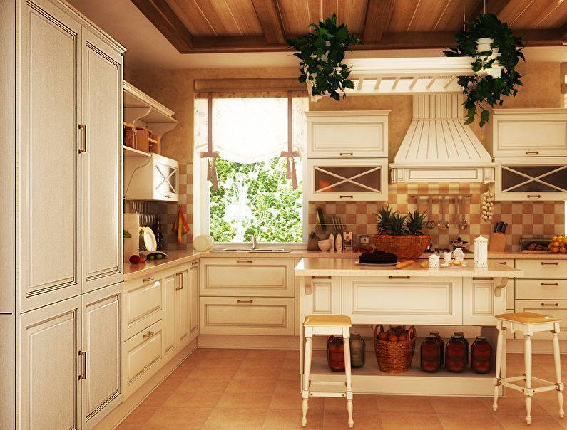 Кухня в деревенском стиле: интерьер, дизайн, фото