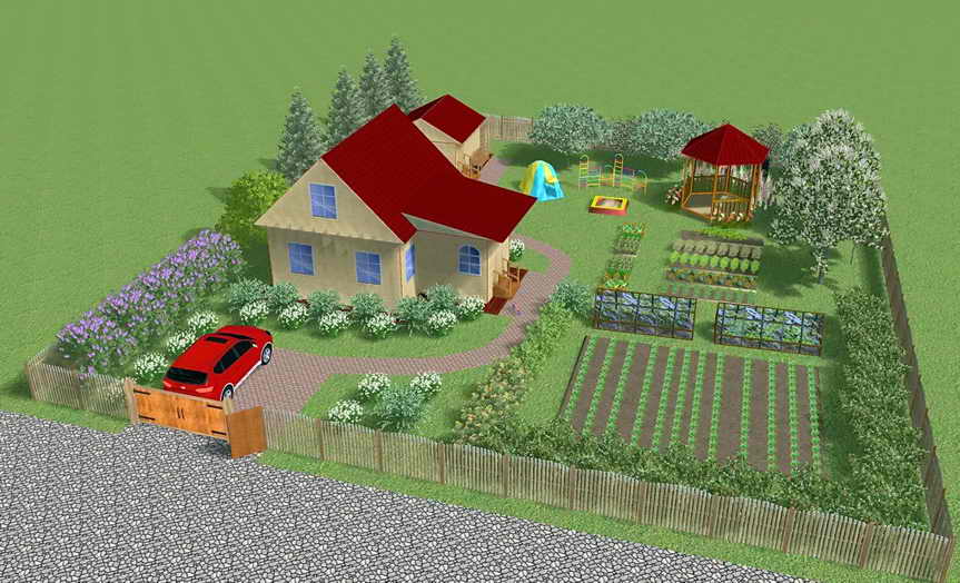 План участка 5 соток с домом и баней и огородом фото дизайн