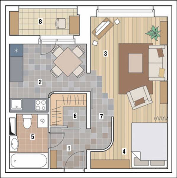 15 вариантов перепланировки однокомнатной (1 комнатной) квартиры — в двухкомнатную (2 комнатную), студию 30 кв м, примеры и идеи переделки угловой хрущевки с двумя окнами
