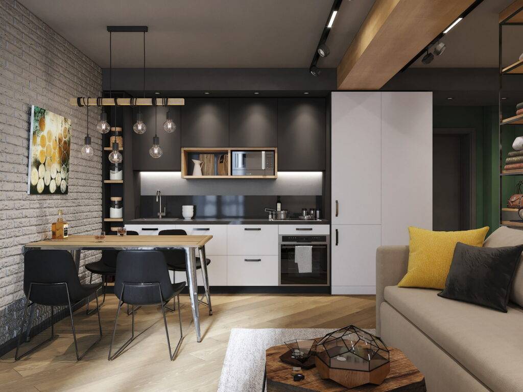 Способы планировки и зонирования кухни 15 кв.м с диваном