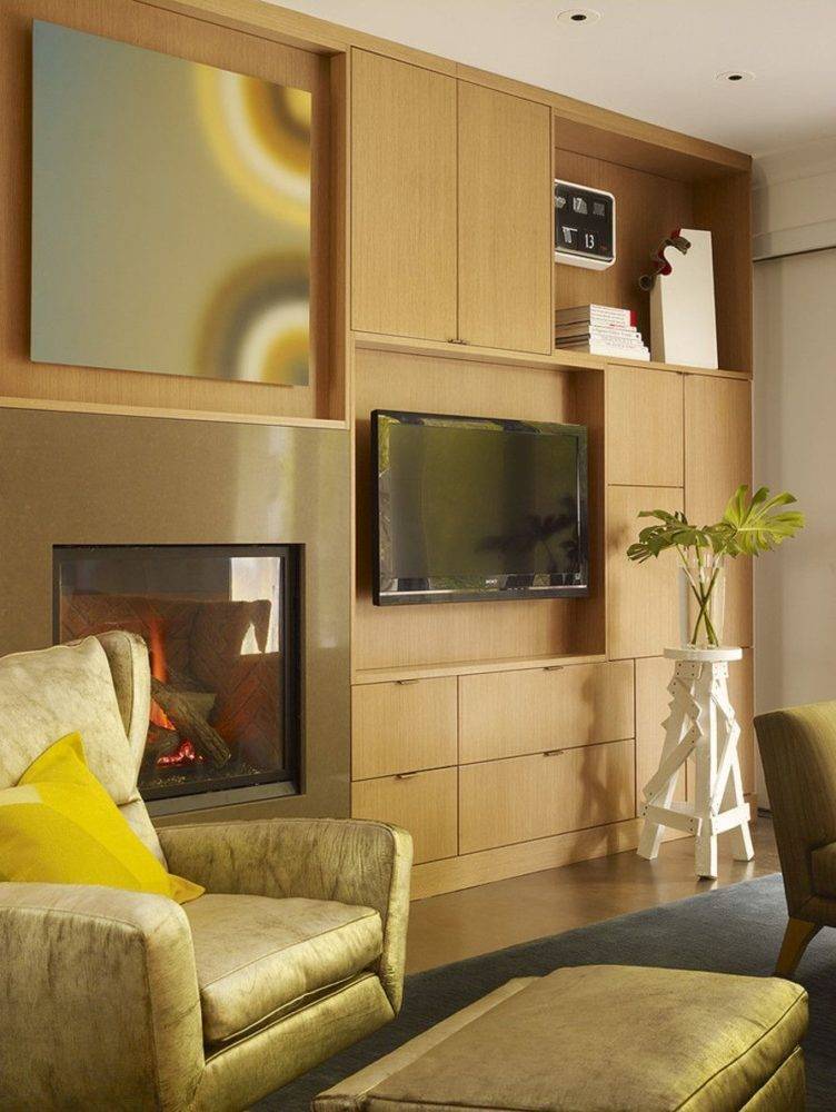 Гостиная с камином и телевизором: 50+ фото в интерьере, красивые идеи дизайна