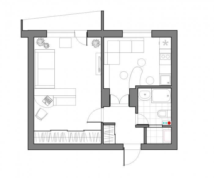 Дизайн однокомнатной квартиры от 30 до 40 кв. м