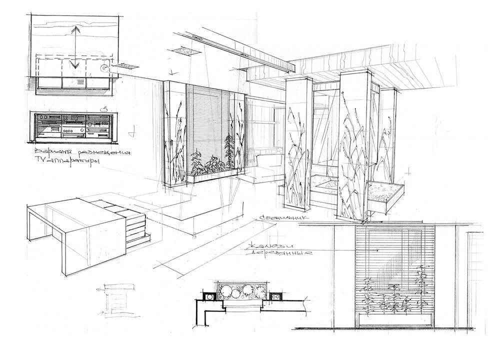 Набросок выполненный дизайнером. Интерьерные чертежи. Чертежи дизайнера интерьера. Проект интерьера чертежи. Дизайнерские чертежи интерьера.