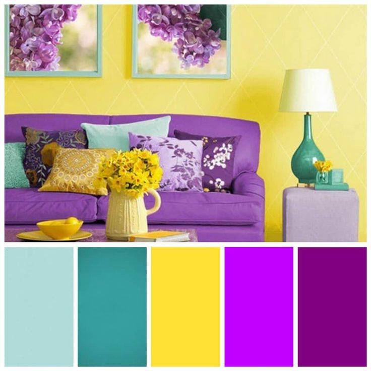 С какими цветами сочетается фиолетовый, лучшее его применение в интерьере
