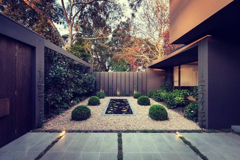 Дизайн двора частного дома | топ-5 модных трендов (+70 фото)