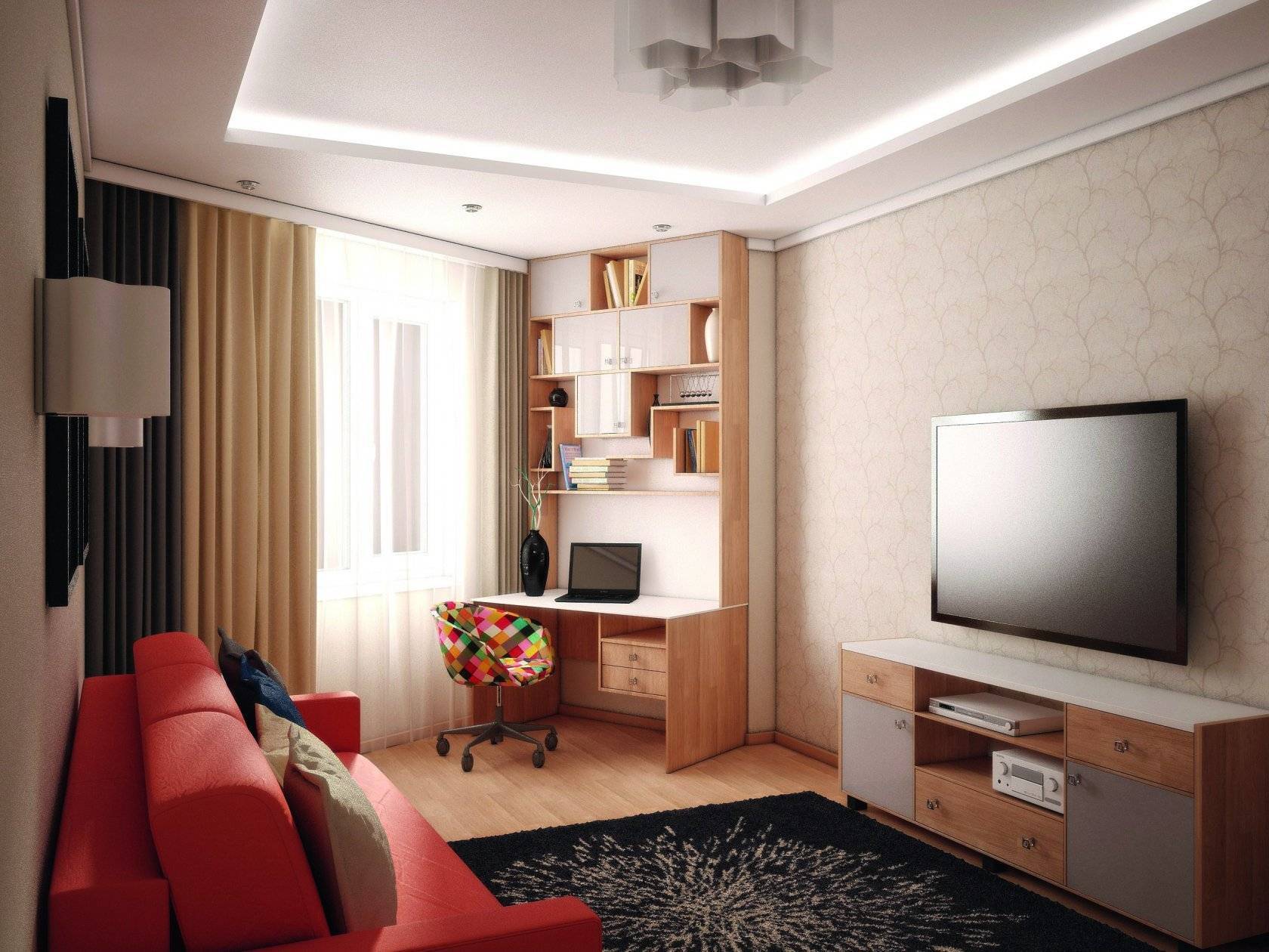 Дизайн гостиной в хрущевке (18 фото): мебель, освещение, зонирование