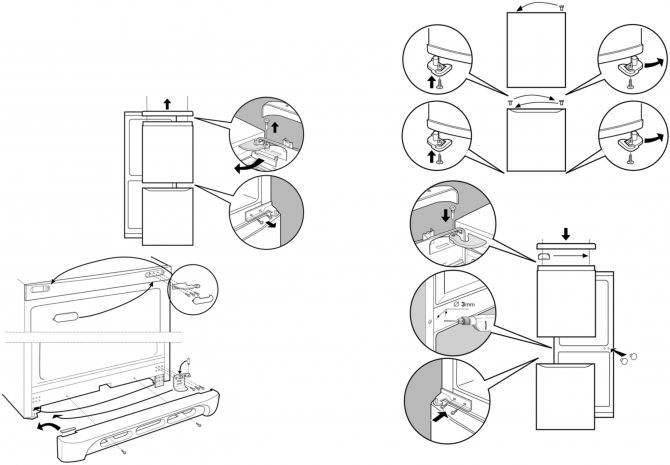 Как перевесить дверь холодильника: пошаговая инструкция для разных марок